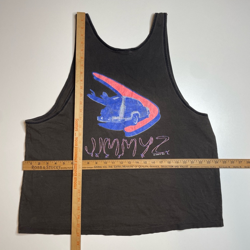 Vintage 90’s Jimmy Z Surf Faded Black Tank Top Hawaii Surfwear Large Oversized - Picture 6 of 6